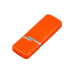 Флешка 3.0 промо прямоугольной формы c оригинальным колпачком, 128 Гб, оранжевый (P) с нанесением логотипа компании