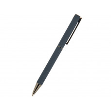 Ручка "Bergamo" шариковая автоматическая, синий металлический корпус, 1.0 мм, синяя с нанесением логотипа компании