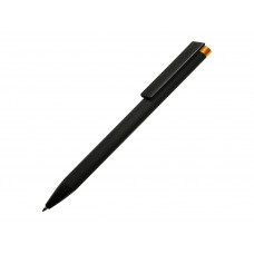 Ручка металлическая шариковая "Taper Metal" софт-тач с цветным зеркальным слоем, черный с оранжевым с нанесением логотипа компании