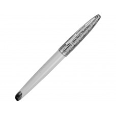 Ручка-роллер Waterman Carene, цвет: Contemporary white ST, стержень: Fblck с нанесением логотипа компании