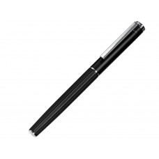 Металлическая ручка-роллер с анодированным слоем "Monarch", черная с нанесением логотипа компании