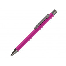 Ручка шариковая UMA «STRAIGHT GUM» soft-touch, с зеркальной гравировкой, розовый