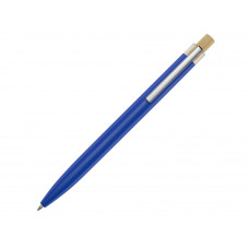 Nooshin шариковая ручка из переработанного алюминия, синие чернила - Синий с нанесением логотипа компании