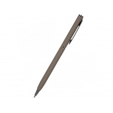 Ручка "Palermo" шариковая  автоматическая, серый металлический корпус  0,7 мм, синяя с нанесением логотипа компании