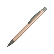 Ручка металлическая soft touch шариковая «Tender», розовое золото/серый с нанесением логотипа компании