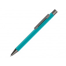 Ручка шариковая UMA «STRAIGHT GUM» soft-touch, с зеркальной гравировкой, морская волна