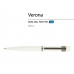 Ручка "Verona" шариковая автоматическая, белый металлический корпус, 1.0 мм, синяя с нанесением логотипа компании