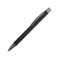 Ручка металлическая soft touch шариковая «Tender», черный/серый
