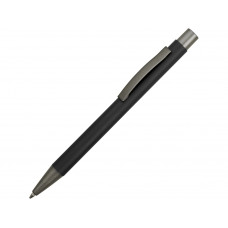 Ручка металлическая soft touch шариковая «Tender», черный/серый с нанесением логотипа компании