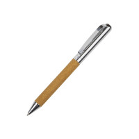 Шариковая ручка из переработанной стали и переработанной кожи "Venera", коричневая