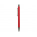Ручка металлическая soft touch шариковая «Tender», красный/серый с нанесением логотипа компании