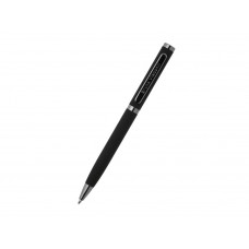 Ручка "Firenze" шариковая автоматическая софт-тач, черная с нанесением логотипа компании
