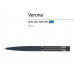Ручка "Verona" шариковая автоматическая, синий металлический корпус 1.0 мм, синяя с нанесением логотипа компании