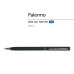 Ручка "Palermo" шариковая  автоматическая, сине-черный металлический корпус, 0,7 мм, синяя с нанесением логотипа компании