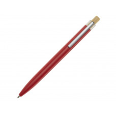 Nooshin шариковая ручка из переработанного алюминия, синие чернила - Красный с нанесением логотипа компании