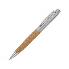 Ручка металлическая шариковая "Cask", хром/бамбук с нанесением логотипа компании