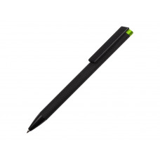 Ручка металлическая шариковая "Taper Metal" софт-тач с цветным зеркальным слоем, черный с зеленым яблоком с нанесением логотипа компании