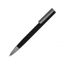 Ручка металлическая шариковая "Insomnia" софт-тач с зеркальным слоем, черная с серым с нанесением логотипа компании