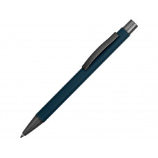 Ручка металлическая soft-touch шариковая «Tender», полуночный синий с нанесением логотипа компании