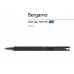 Ручка "Bergamo" шариковая автоматическая, черный металлический корпус, 1.0 мм, синяя с нанесением логотипа компании