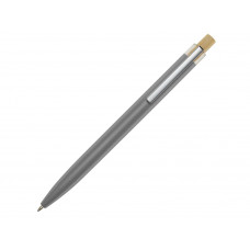 Nooshin шариковая ручка из переработанного алюминия, черные чернила - Серый с нанесением логотипа компании
