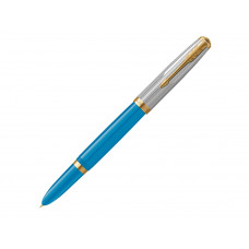 Перьевая ручка Parker 51 Premium Turquoise GT перо; M, чернила: Black, Blue, в подарочной упаковке.