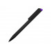 Ручка металлическая шариковая "Taper Metal" софт-тач с цветным зеркальным слоем, черный с фиолетовым с нанесением логотипа компании
