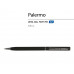 Ручка "Palermo" шариковая  автоматическая, черный металлический корпус, 0,7 мм, синяя с нанесением логотипа компании