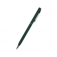 Ручка "Palermo" шариковая  автоматическая, зеленый металлический корпус, 0,7 мм, синяя с нанесением логотипа компании