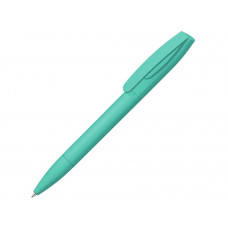 Шариковая ручка "Coral Gum " с прорезиненным soft-touch корпусом и клипом., бирюзовый