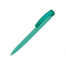 Ручка шариковая трехгранная UMA «TRINITY K transparent GUM», soft-touch, морская волна