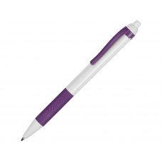 Ручка пластиковая шариковая «Centric», белый/фиолетовый с нанесением логотипа компании