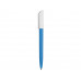Ручка пластиковая шариковая «Миллениум Color BRL», голубой/белый с нанесением логотипа компании