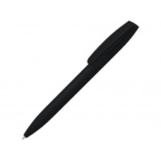 Шариковая ручка "Coral Gum " с прорезиненным soft-touch корпусом и клипом., черный с нанесением логотипа компании