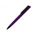 Ручка пластиковая soft-touch шариковая «Taper», фиолетовый/черный с нанесением логотипа компании
