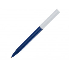 Шариковая ручка Unix из переработанной пластмассы, черные чернила - Нейви с нанесением логотипа компании