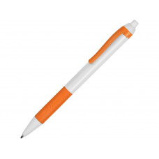 Ручка пластиковая шариковая «Centric», белый/оранжевый с нанесением логотипа компании