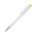 Ручка шариковая UMA «EFFECT SI», белый/желтый с нанесением логотипа компании