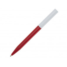 Шариковая ручка Unix из переработанной пластмассы, черные чернила - Красный с нанесением логотипа компании