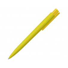 Шариковая ручка "RECYCLED PET PEN PRO K transparent GUM" soft-touch, желтый с нанесением логотипа компании
