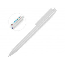 Ручка пластиковая шариковая «Mastic» под полимерную наклейку, белый с нанесением логотипа компании