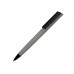 Ручка пластиковая soft-touch шариковая «Taper», серый/черный с нанесением логотипа компании