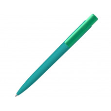 Шариковая ручка "RECYCLED PET PEN PRO K transparent GUM" soft-touch, бирюзовый с нанесением логотипа компании