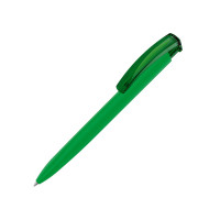 Ручка шариковая трехгранная UMA «TRINITY K transparent GUM», soft-touch, зеленый