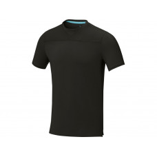 Borax Мужская футболка с короткими рукавами из переработанного полиэстера, сертифицированного согласно GRS - сплошной черный с нанесением логотипа компании