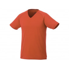 Модная мужская футболка Amery с коротким рукавом и V-образным вырезом, оранжевый с нанесением логотипа компании