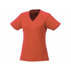 Модная женская футболка Amery  с коротким рукавом и V-образным вырезом, оранжевый с нанесением логотипа компании