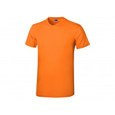 Футболка "Heavy Super Club" мужская с V-образным вырезом, оранжевый с нанесением логотипа компании