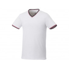 Мужская футболка Elbert с коротким рукавом, белый/темно-синий/красный с нанесением логотипа компании