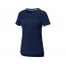 Borax Женская футболка с короткими рукавами из переработанного полиэстера согласно стандарту GRS с отличным кроем - Темно - синий с нанесением логотипа компании